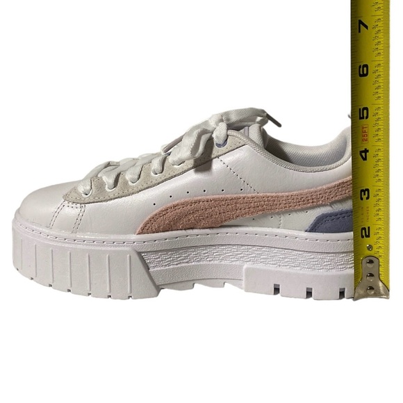 Puma Mayze Platform Sneakers Women’s 7 Lace Up Shoes White Casual New Pink - Picture 4 of 12
